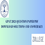 GPAT 2024 Question Paper with Answer Key PDF for June 8 ZPYP